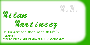 milan martinecz business card